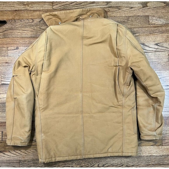 Vintage 90s Carhartt J02 BRN Chore Jacket Size 46 Quilt Lined Brown Made In USA - Picture 4 of 5